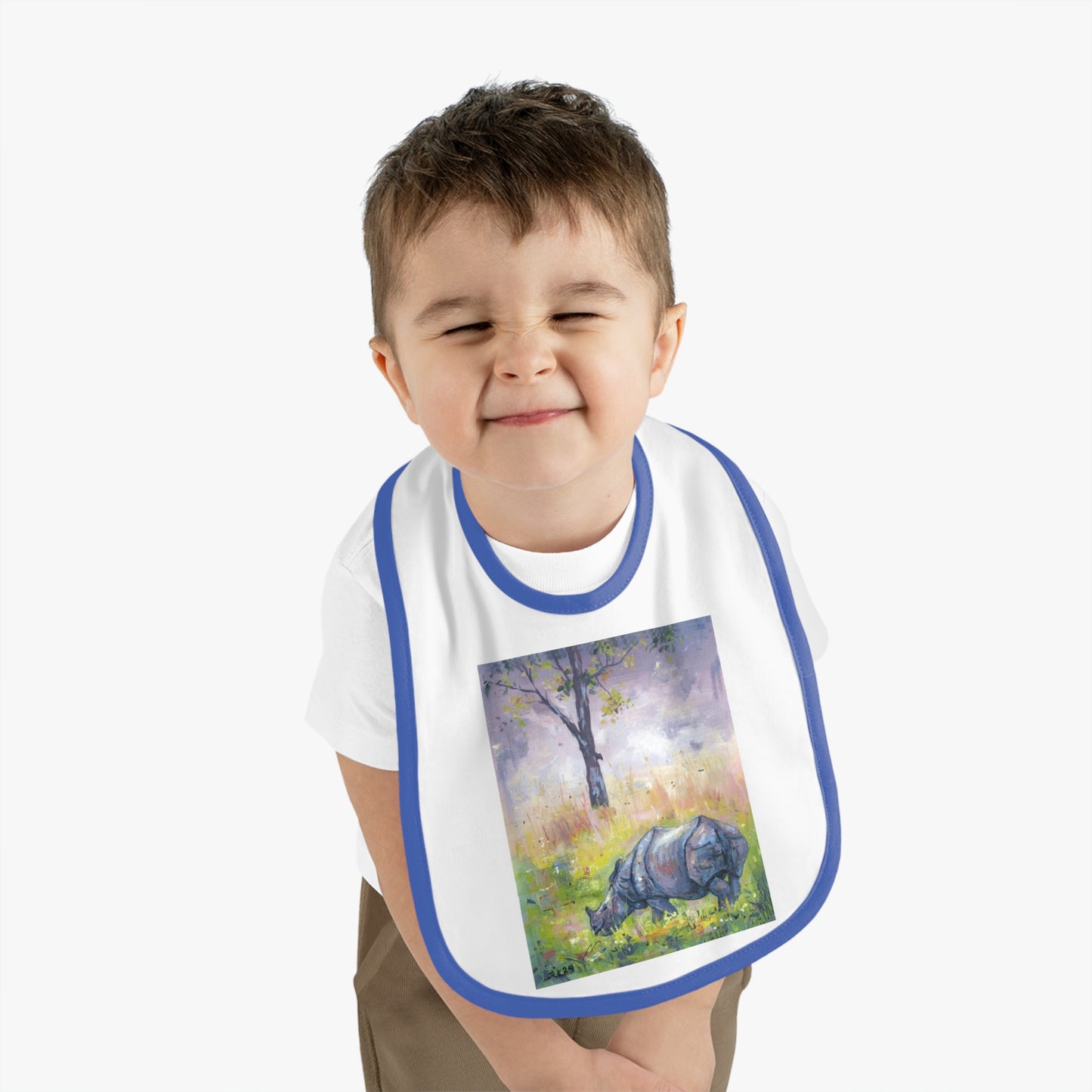 Baby Contrast Trim Jersey Bib